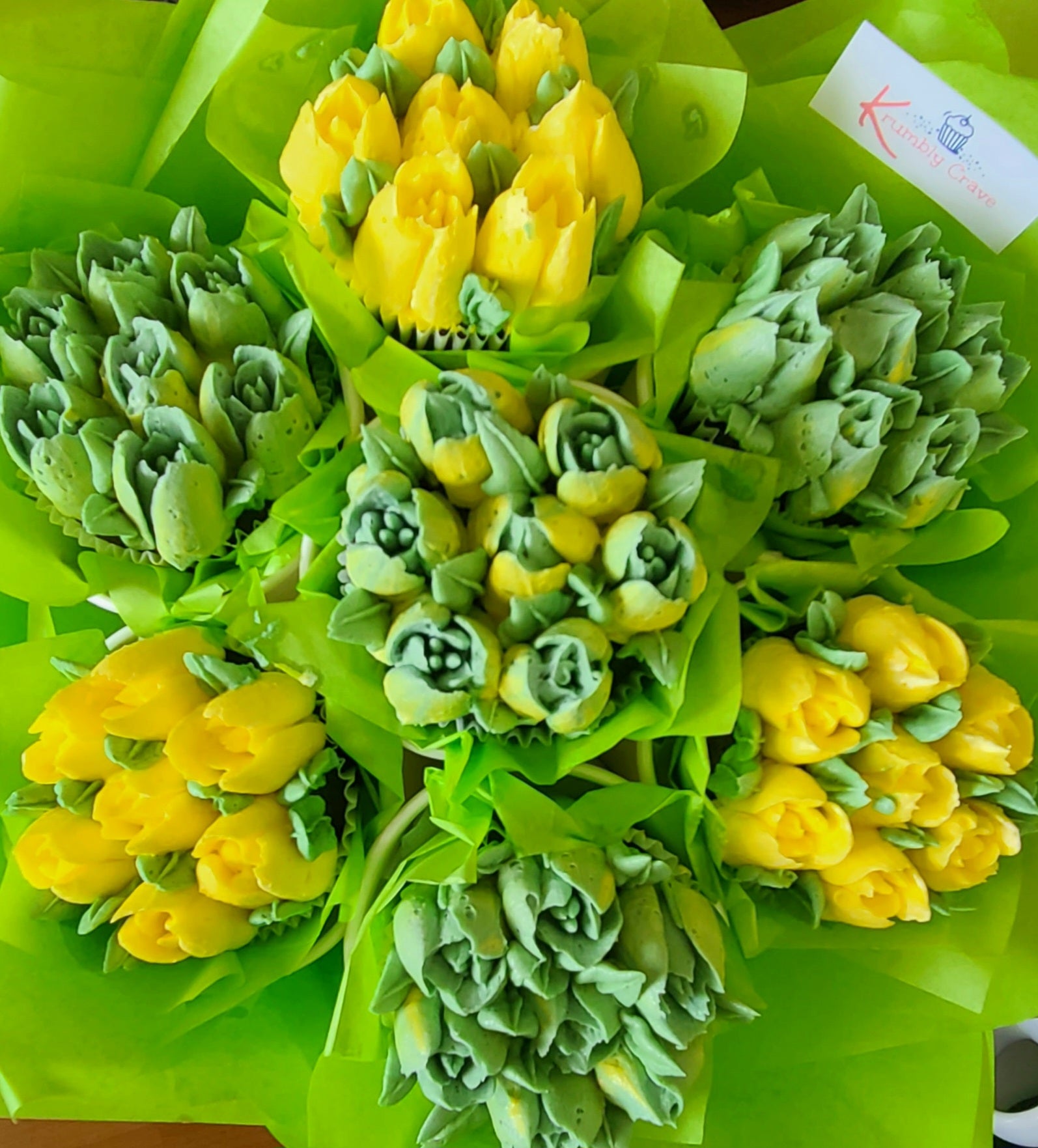 Custom Flower Cupcake Bouquet