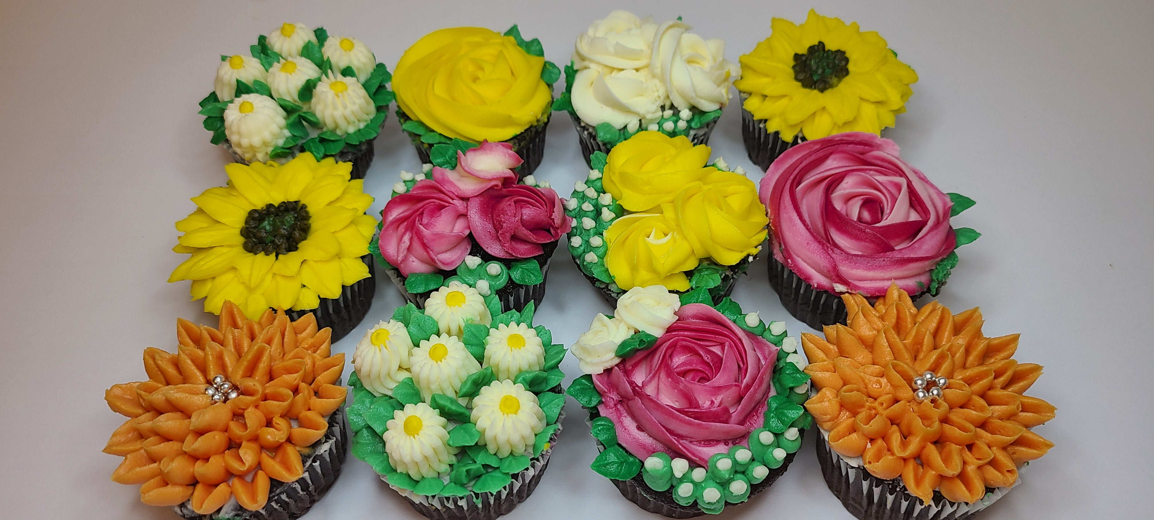 Boxed Flower Cupcakes