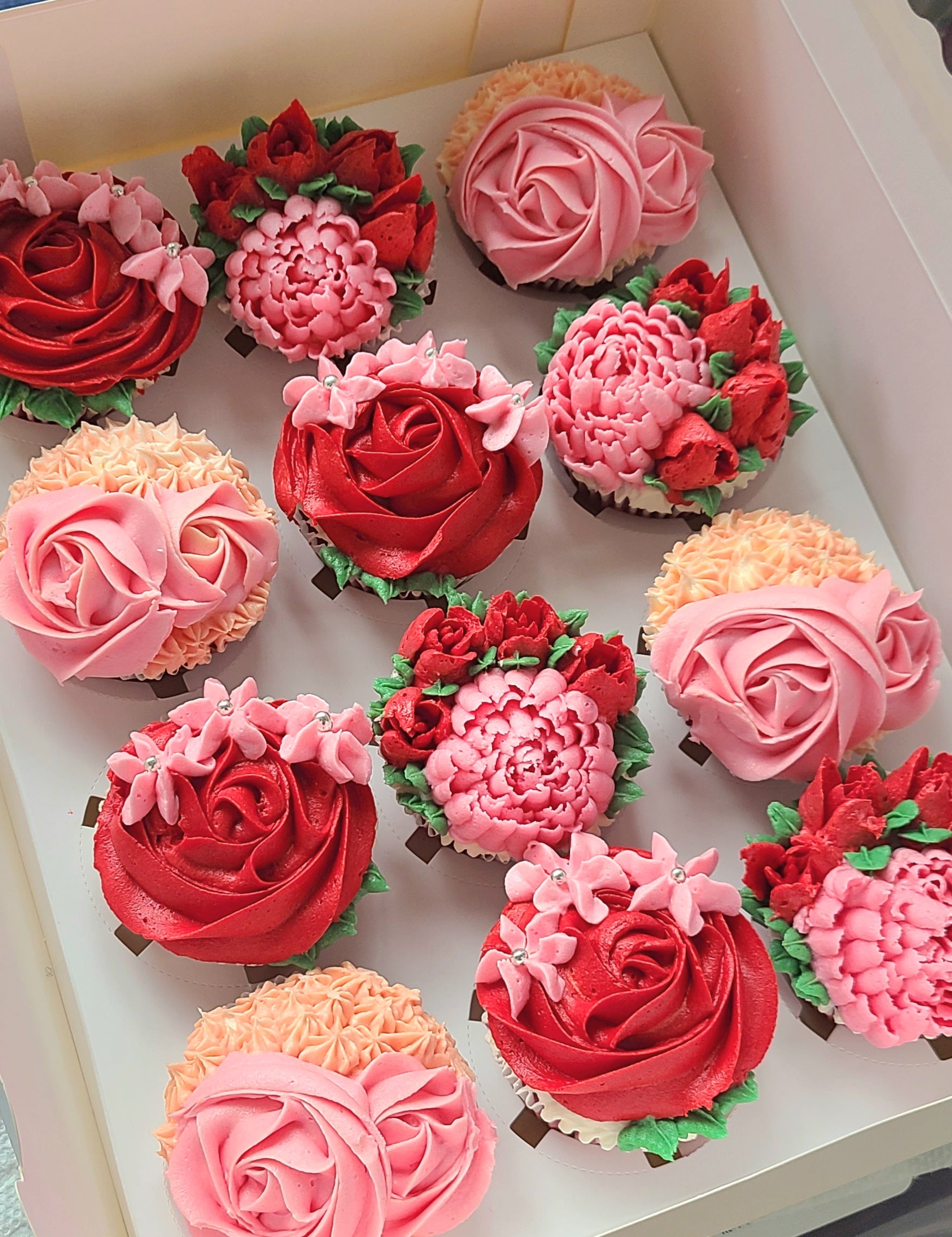 Boxed Flower Cupcakes