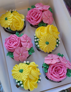 Boxed Flower Cupcakes