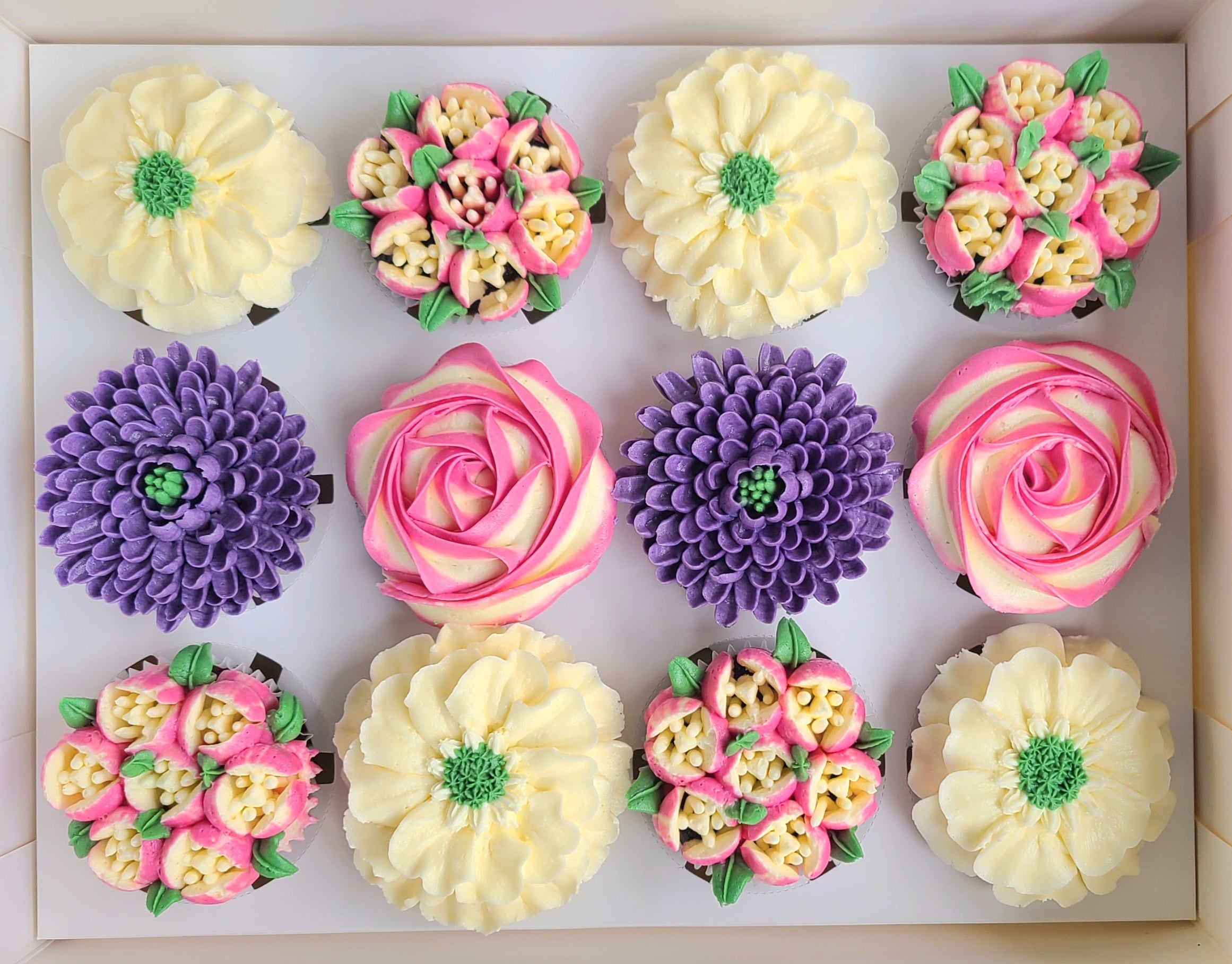Boxed Flower Cupcakes